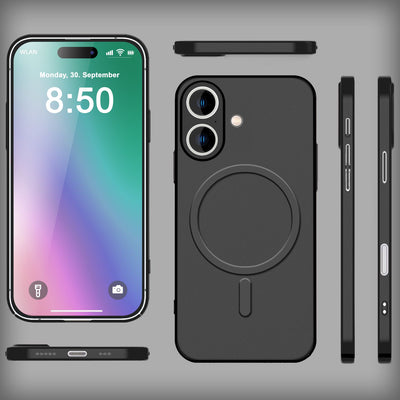 NALIA Ultra-Slim Hardcase für iPhone 16 – MagSafe kompatibel & 0.3mm Dünn – THINIX (Mattes & Schlankes Case) – Marke aus Berlin Schwarz NALIA SlimFit Hülle
