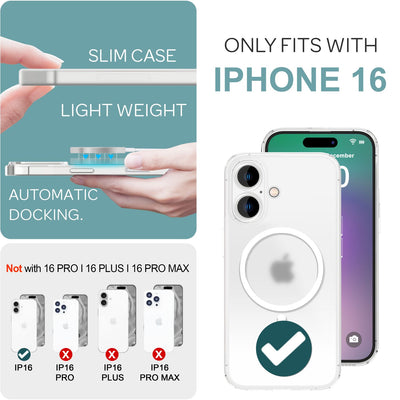 NALIA Ultra-Slim Hardcase für iPhone 16 – MagSafe kompatibel & 0.3mm Dünn – THINIX (Mattes & Schlankes Case) – Marke aus Berlin Weiß Transparent NALIA SlimFit Hülle