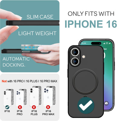 NALIA Ultra-Slim Hardcase für iPhone 16 – MagSafe kompatibel & 0.3mm Dünn – THINIX (Mattes & Schlankes Case) – Marke aus Berlin Schwarz NALIA SlimFit Hülle