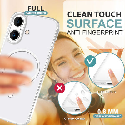 NALIA Ultra-Slim Hardcase für iPhone 16 Plus – MagSafe kompatibel & 0.3mm Dünn – THINIX (Mattes & Schlankes Case) – Marke aus Berlin Weiß Transparent NALIA SlimFit Hülle