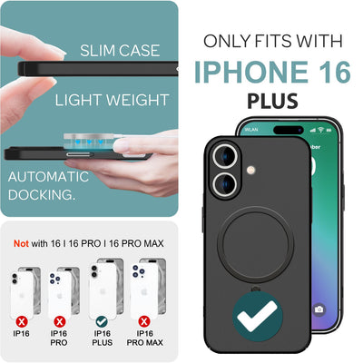 NALIA Ultra-Slim Hardcase für iPhone 16 Plus – MagSafe kompatibel & 0.3mm Dünn – THINIX (Mattes & Schlankes Case) – Marke aus Berlin Schwarz NALIA SlimFit Hülle