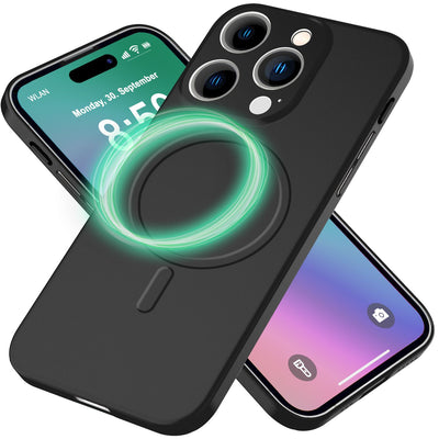 NALIA Ultra-Slim Hardcase für iPhone 16 Pro – MagSafe kompatibel & 0.3mm Dünn – THINIX (Mattes & Schlankes Case) – Marke aus Berlin Schwarz NALIA SlimFit Hülle