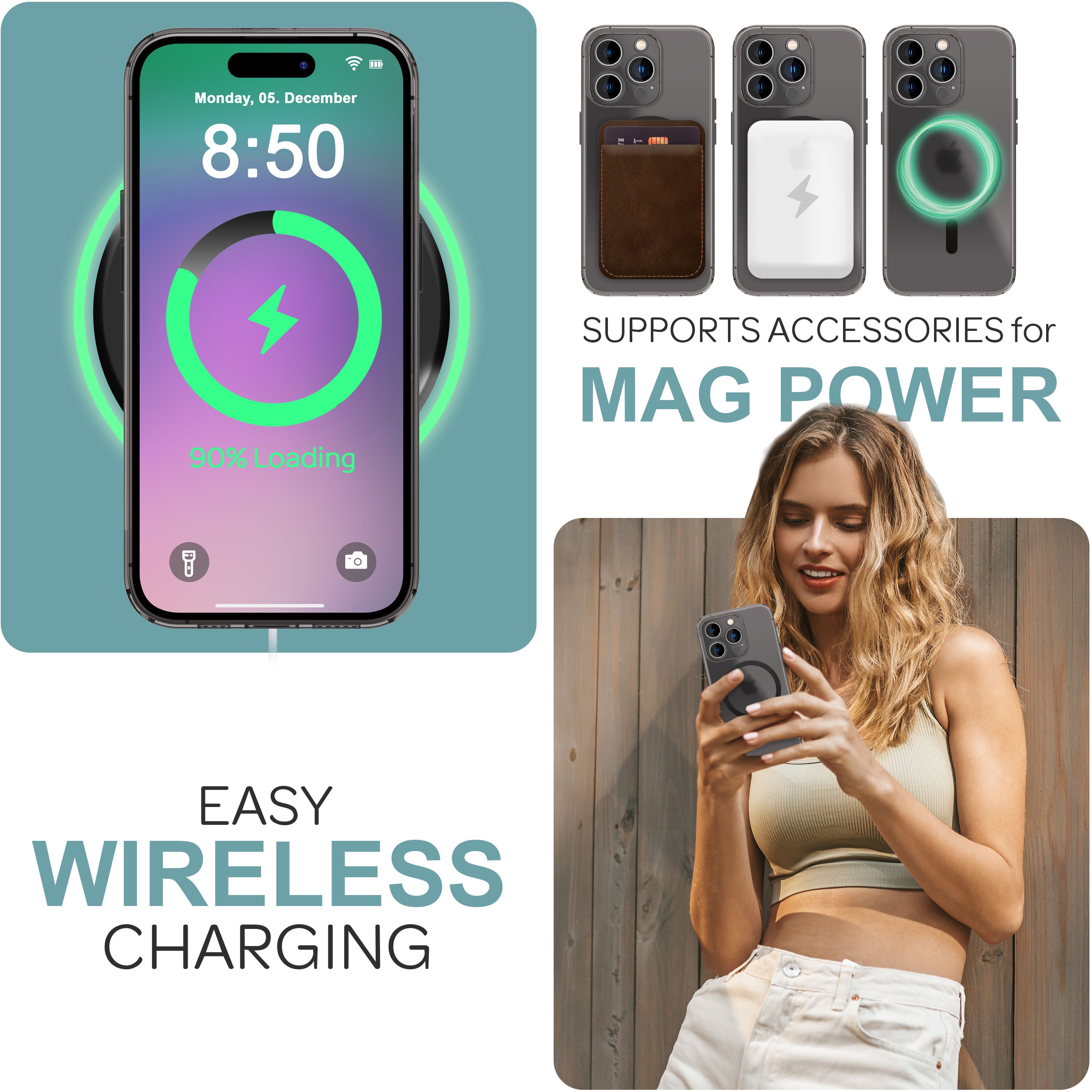 NALIA Extrem Dünne MagSafe Hülle für iPhone 16 Pro, 0,3mm Ultra Schlanke Schutzhülle, Handyhülle Slim Grau Transparent NALIA SlimFit Hülle