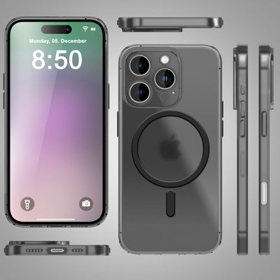 NALIA Ultra-Slim Hardcase für iPhone 16 Pro – MagSafe kompatibel & 0.3mm Dünn – THINIX (Mattes & Schlankes Case) – Marke aus Berlin Grau Transparent NALIA SlimFit Hülle