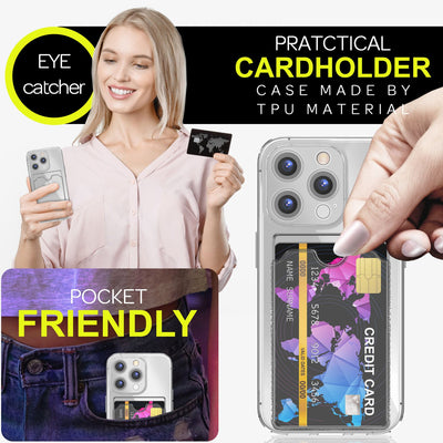 NALIA Neon Silikonhülle für iPhone 16 Pro – Kartenfach & Knallige Signal-Farbe – CARDPOP (Anti-Shock Handyhülle) – Marke aus Berlin Grau NALIA Neon Hülle