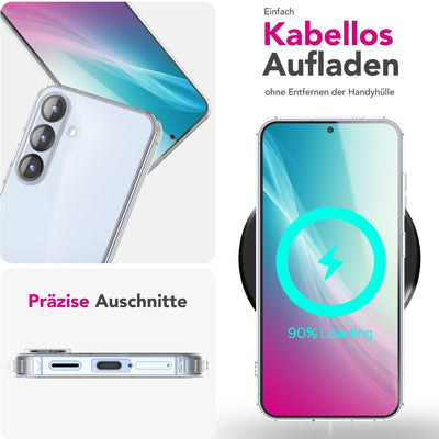 NALIA Transparente Silikonhülle für Samsung Galaxy S25 – Anti-Gelb & Rutschfest – GLAZE (Handyhülle Kristallklar, Schlank & Stoßfest) – Marke aus Berlin Default Title NALIA Transparente Hülle