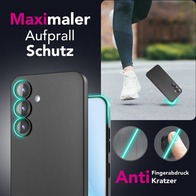 NALIA Ultra Slim Hardcase für Samsung Galaxy S25 Plus – Matt & 0.3mm Dünn – PHANTOM (Dünnes Cover & Kamera-Vollschutz) – Marke aus Berlin Schwarz Opak NALIA SlimFit Hülle