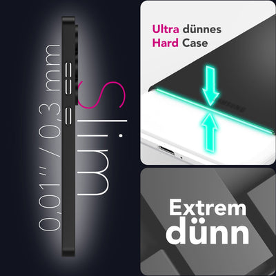 NALIA Ultra Slim Hardcase für Samsung Galaxy S25 Plus – Matt & 0.3mm Dünn – PHANTOM (Dünnes Cover & Kamera-Vollschutz) – Marke aus Berlin Schwarz Opak NALIA SlimFit Hülle