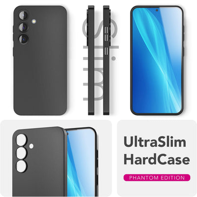 NALIA Ultra Slim Hardcase für Samsung Galaxy S25 Plus – Matt & 0.3mm Dünn – PHANTOM (Dünnes Cover & Kamera-Vollschutz) – Marke aus Berlin Schwarz Opak NALIA SlimFit Hülle