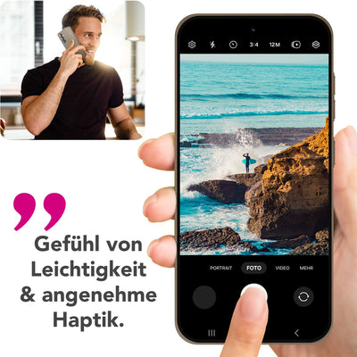 NALIA Ultra Slim Hardcase für Samsung Galaxy S25 Plus – Matt & 0.3mm Dünn – PHANTOM (Dünnes Cover & Kamera-Vollschutz) – Marke aus Berlin Taupe Transparent NALIA SlimFit Hülle