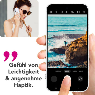 NALIA Glitzerhülle für Samsung Galaxy S25 – Funkelndes Silikon Case – DAZZLIN (Transparent & Stoßfest) – Marke aus Berlin Default Title NALIA Transparente Hülle