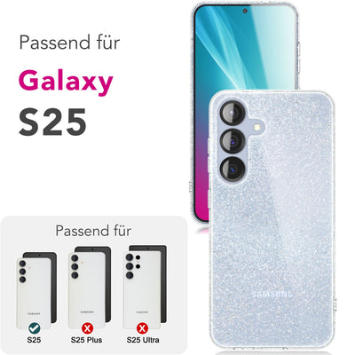 NALIA Glitzerhülle für Samsung Galaxy S25 – Funkelndes Silikon Case – DAZZLIN (Transparent & Stoßfest) – Marke aus Berlin Default Title NALIA Transparente Hülle