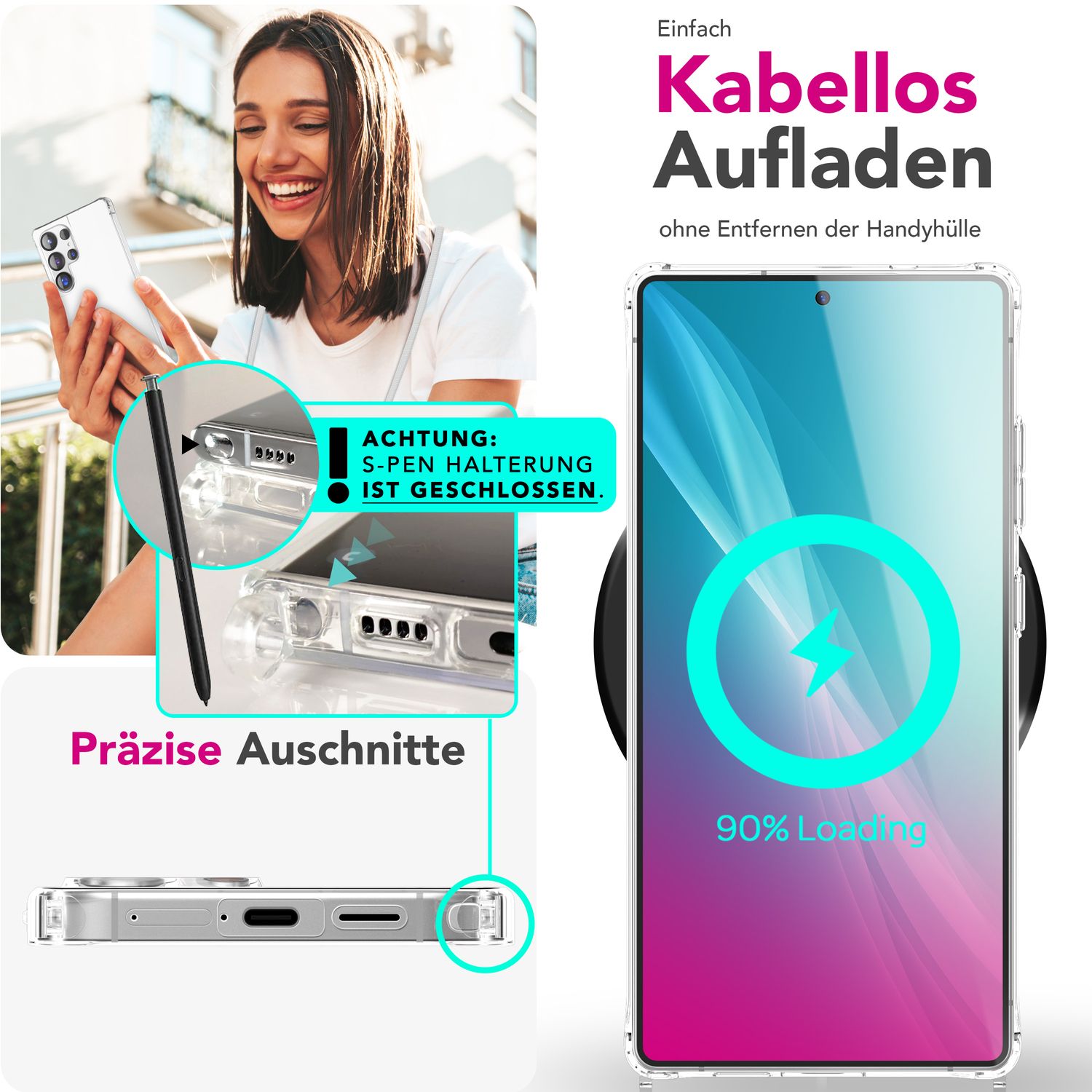 NALIA Hangit für Samsung Galaxy S25 Ultra Hülle, Verstellbare Crossbody Handyhülle mit Band zum Umhängen, Klare Schutzhülle mit Handykette, Verstärkte Bandhülle