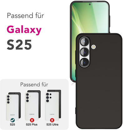 NALIA PureFit für Samsung Galaxy S25 Hülle, Ultradünnes 0,5mm Hardcase im schlanken Design, Mattierte Elegante Leichte Schutzhülle, Ultra Slim Anti-Fingerprint Etui Tiefschwarz NALIA SlimFit Hülle