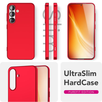 NALIA PureFit für Samsung Galaxy S25 Hülle, Ultradünnes 0,5mm Hardcase im schlanken Design, Mattierte Elegante Leichte Schutzhülle, Ultra Slim Anti-Fingerprint Etui Flammenrot NALIA SlimFit Hülle