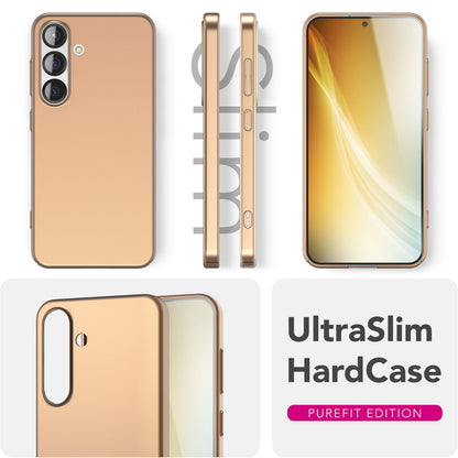 NALIA PureFit für Samsung Galaxy S25 Plus Hülle, Schlanke 0,5mm Schutzhülle im Mattierten Ultra-Slim Design, Dünnes Leichtes Hardcover, Fingerabdruck-Resistent Champagner Gold NALIA SlimFit Hülle