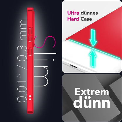 NALIA PureFit für Samsung Galaxy S25 Plus Hülle, Schlanke 0,5mm Schutzhülle im Mattierten Ultra-Slim Design, Dünnes Leichtes Hardcover, Fingerabdruck-Resistent Flammenrot NALIA SlimFit Hülle