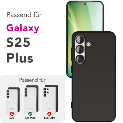 NALIA PureFit für Samsung Galaxy S25 Plus Hülle, Schlanke 0,5mm Schutzhülle im Mattierten Ultra-Slim Design, Dünnes Leichtes Hardcover, Fingerabdruck-Resistent Tiefschwarz NALIA SlimFit Hülle