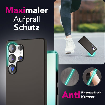 NALIA Ultra Slim Hardcase für Samsung Galaxy S25 Ultra – Anti-Fingerabdruck & 0.5mm Dünn – PUREFIT (Matt & Leicht) – Marke aus Berlin Tiefschwarz NALIA SlimFit Hülle
