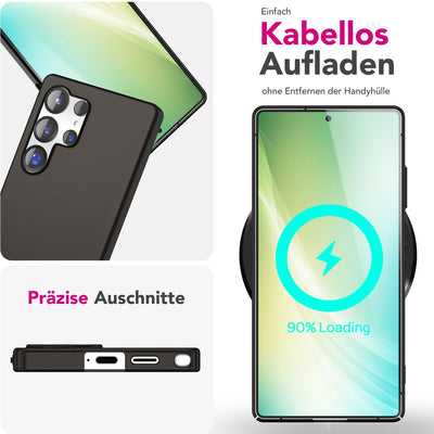 NALIA Ultra Slim Hardcase für Samsung Galaxy S25 Ultra – Anti-Fingerabdruck & 0.5mm Dünn – PUREFIT (Matt & Leicht) – Marke aus Berlin Tiefschwarz NALIA SlimFit Hülle