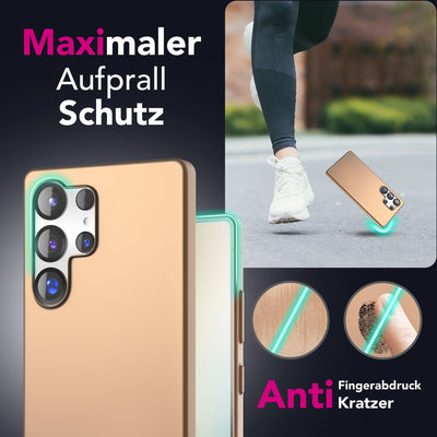 NALIA Ultra Slim Hardcase für Samsung Galaxy S25 Ultra – Anti-Fingerabdruck & 0.5mm Dünn – PUREFIT (Matt & Leicht) – Marke aus Berlin Champagner Gold NALIA SlimFit Hülle