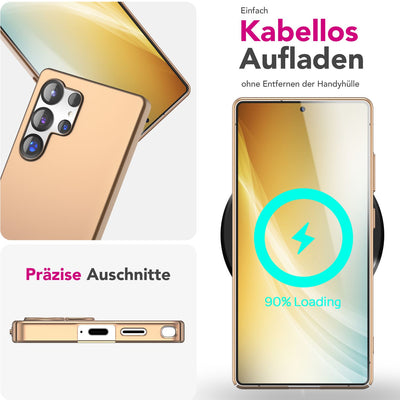 NALIA Ultra Slim Hardcase für Samsung Galaxy S25 Ultra – Anti-Fingerabdruck & 0.5mm Dünn – PUREFIT (Matt & Leicht) – Marke aus Berlin Champagner Gold NALIA SlimFit Hülle