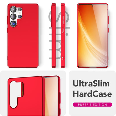 NALIA Ultra Slim Hardcase für Samsung Galaxy S25 Ultra – Anti-Fingerabdruck & 0.5mm Dünn – PUREFIT (Matt & Leicht) – Marke aus Berlin Flammenrot NALIA SlimFit Hülle