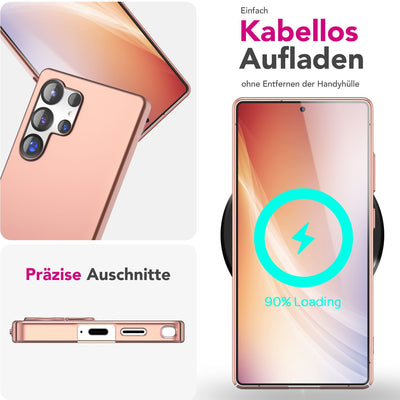 NALIA Ultra Slim Hardcase für Samsung Galaxy S25 Ultra – Anti-Fingerabdruck & 0.5mm Dünn – PUREFIT (Matt & Leicht) – Marke aus Berlin Altroségold NALIA SlimFit Hülle