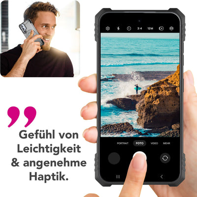 NALIA Magnetische Panzerhülle für Samsung Galaxy S25 – MagSafe kompatibel & Kamera-Stand – GRANITE (Outdoor Schutzhülle Stoßfest) – Marke aus Berlin Armor Titan Grau NALIA Outdoor Hülle