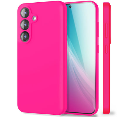 NALIA Silikonhülle für Samsung Galaxy S25 – Kameraschutz & Innenfutter – PHOENIX (Soft-Touch Case) – Marke aus Berlin Neon Pink NALIA Protective Hülle