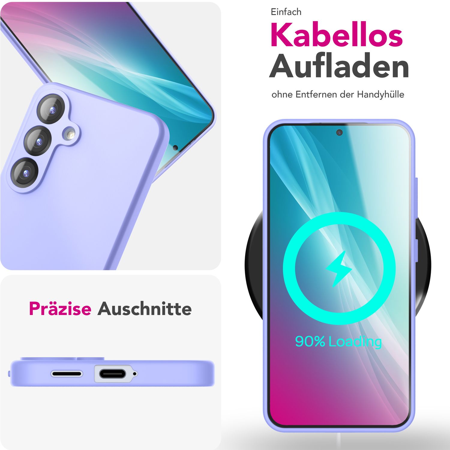 NALIA Phoenix für Samsung Galaxy S25 Hülle, Abwischbare Weiche Schutzhülle aus Flüssigsilikon, Mikrofaser Innenfutter, Rutschfeste Handyhülle, Seidige Silikonhülle