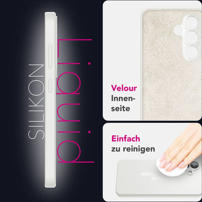 NALIA Silikonhülle für Samsung Galaxy S25 – Kameraschutz & Innenfutter – PHOENIX (Soft-Touch Case) – Marke aus Berlin Schneeweiß NALIA Protective Hülle