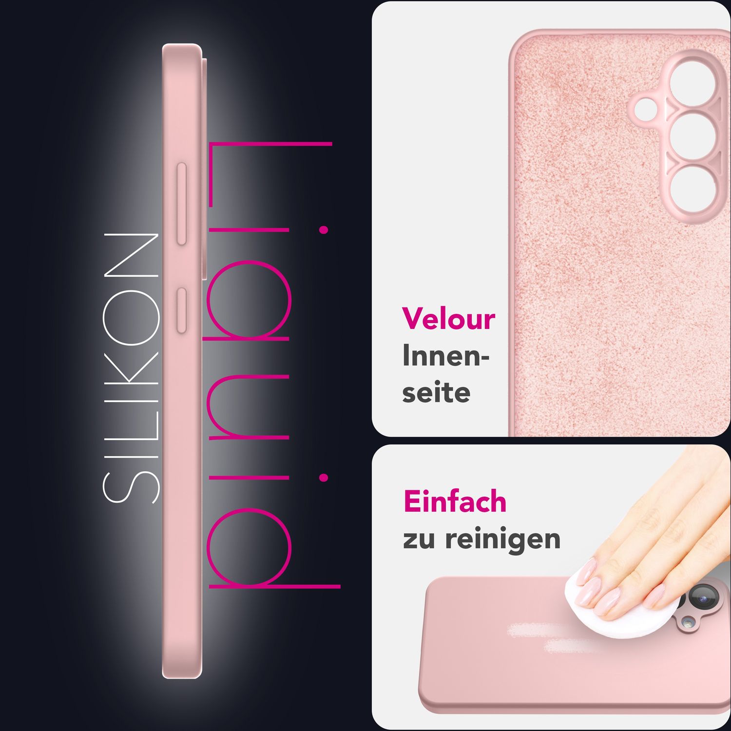 NALIA Phoenix für Samsung Galaxy S25 Hülle, Abwischbare Weiche Schutzhülle aus Flüssigsilikon, Mikrofaser Innenfutter, Rutschfeste Handyhülle, Seidige Silikonhülle