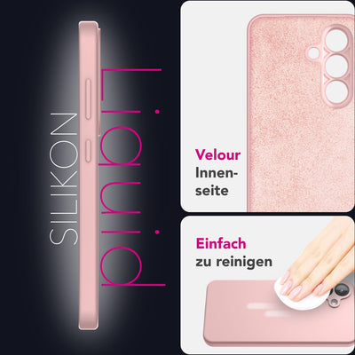 NALIA Silikonhülle für Samsung Galaxy S25 – Kameraschutz & Innenfutter – PHOENIX (Soft-Touch Case) – Marke aus Berlin Puderrosa NALIA Protective Hülle