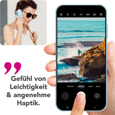 NALIA Silikonhülle für Samsung Galaxy S25 – Kameraschutz & Innenfutter – PHOENIX (Soft-Touch Case) – Marke aus Berlin Eisblau NALIA Protective Hülle