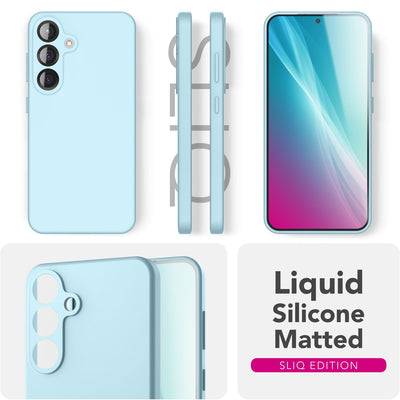 NALIA Silikonhülle für Samsung Galaxy S25 – Kameraschutz & Innenfutter – PHOENIX (Soft-Touch Case) – Marke aus Berlin Eisblau NALIA Protective Hülle