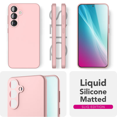 NALIA Silikonhülle für Samsung Galaxy S25 – Kameraschutz & Innenfutter – PHOENIX (Soft-Touch Case) – Marke aus Berlin Puderrosa NALIA Protective Hülle