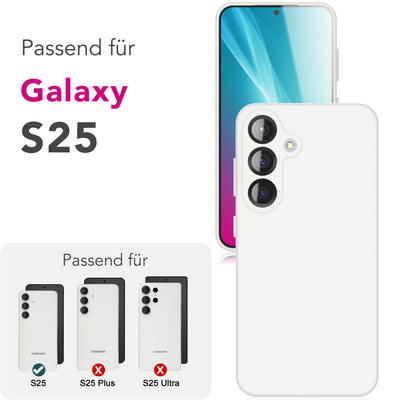 NALIA Silikonhülle für Samsung Galaxy S25 – Kameraschutz & Innenfutter – PHOENIX (Soft-Touch Case) – Marke aus Berlin Schneeweiß NALIA Protective Hülle
