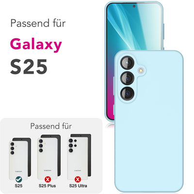 NALIA Silikonhülle für Samsung Galaxy S25 – Kameraschutz & Innenfutter – PHOENIX (Soft-Touch Case) – Marke aus Berlin Eisblau NALIA Protective Hülle