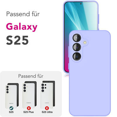 NALIA Silikonhülle für Samsung Galaxy S25 – Kameraschutz & Innenfutter – PHOENIX (Soft-Touch Case) – Marke aus Berlin Lavendel NALIA Protective Hülle