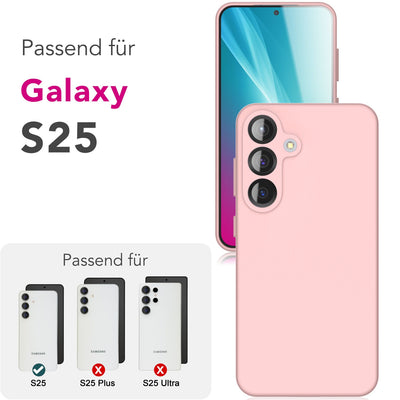 NALIA Silikonhülle für Samsung Galaxy S25 – Kameraschutz & Innenfutter – PHOENIX (Soft-Touch Case) – Marke aus Berlin Puderrosa NALIA Protective Hülle
