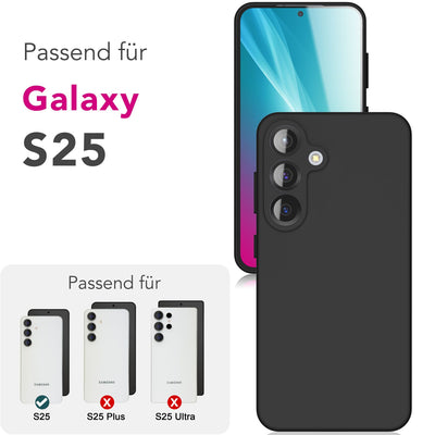 NALIA Silikonhülle für Samsung Galaxy S25 – Kameraschutz & Innenfutter – PHOENIX (Soft-Touch Case) – Marke aus Berlin Graphit Schwarz NALIA Protective Hülle