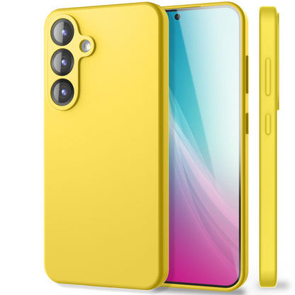 NALIA Phoenix für Samsung Galaxy S25 Plus Hülle, Abwischbare Geschmeidige Flüssigsilikon Handyhülle, Inneres Mikrofaser-Futter, Samtig Weiche Silikon Schutzhülle Neon Gelb NALIA Protective Hülle