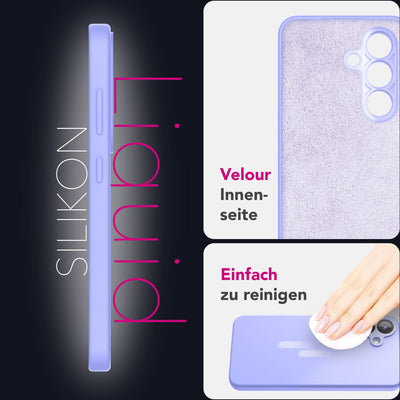 NALIA Silikonhülle für Samsung Galaxy S25 Plus – Kameraschutz & Innenfutter – PHOENIX (Soft-Touch Case) – Marke aus Berlin Lavendel NALIA Protective Hülle