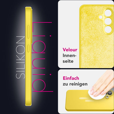 NALIA Silikonhülle für Samsung Galaxy S25 Plus – Kameraschutz & Innenfutter – PHOENIX (Soft-Touch Case) – Marke aus Berlin Neon Gelb NALIA Protective Hülle