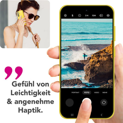 NALIA Silikonhülle für Samsung Galaxy S25 Plus – Kameraschutz & Innenfutter – PHOENIX (Soft-Touch Case) – Marke aus Berlin Neon Gelb NALIA Protective Hülle