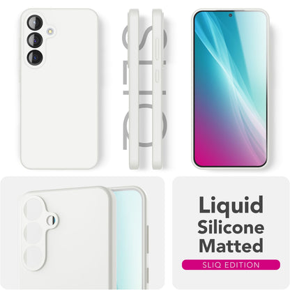 NALIA Phoenix für Samsung Galaxy S25 Plus Hülle, Abwischbare Geschmeidige Flüssigsilikon Handyhülle, Inneres Mikrofaser-Futter, Samtig Weiche Silikon Schutzhülle Schneeweiß NALIA Protective Hülle