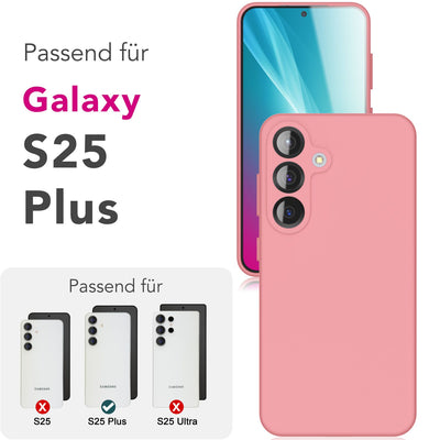 NALIA Silikonhülle für Samsung Galaxy S25 Plus – Kameraschutz & Innenfutter – PHOENIX (Soft-Touch Case) – Marke aus Berlin Sanftrosa NALIA Protective Hülle