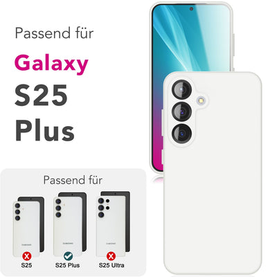 NALIA Silikonhülle für Samsung Galaxy S25 Plus – Kameraschutz & Innenfutter – PHOENIX (Soft-Touch Case) – Marke aus Berlin Schneeweiß NALIA Protective Hülle