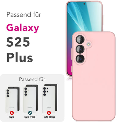 NALIA Silikonhülle für Samsung Galaxy S25 Plus – Kameraschutz & Innenfutter – PHOENIX (Soft-Touch Case) – Marke aus Berlin Puderrosa NALIA Protective Hülle